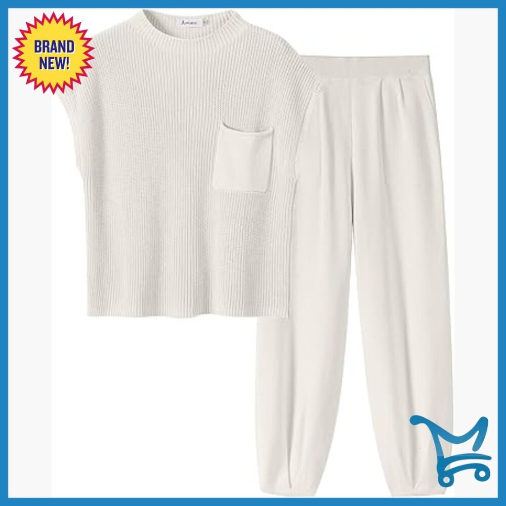 Rayon Matching Set Loose Fit Crop Top Wide Leg Pants Lounge Wear
